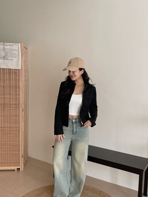 Suede Fitted Jacket / 秋天麂皮绒修身显瘦外套