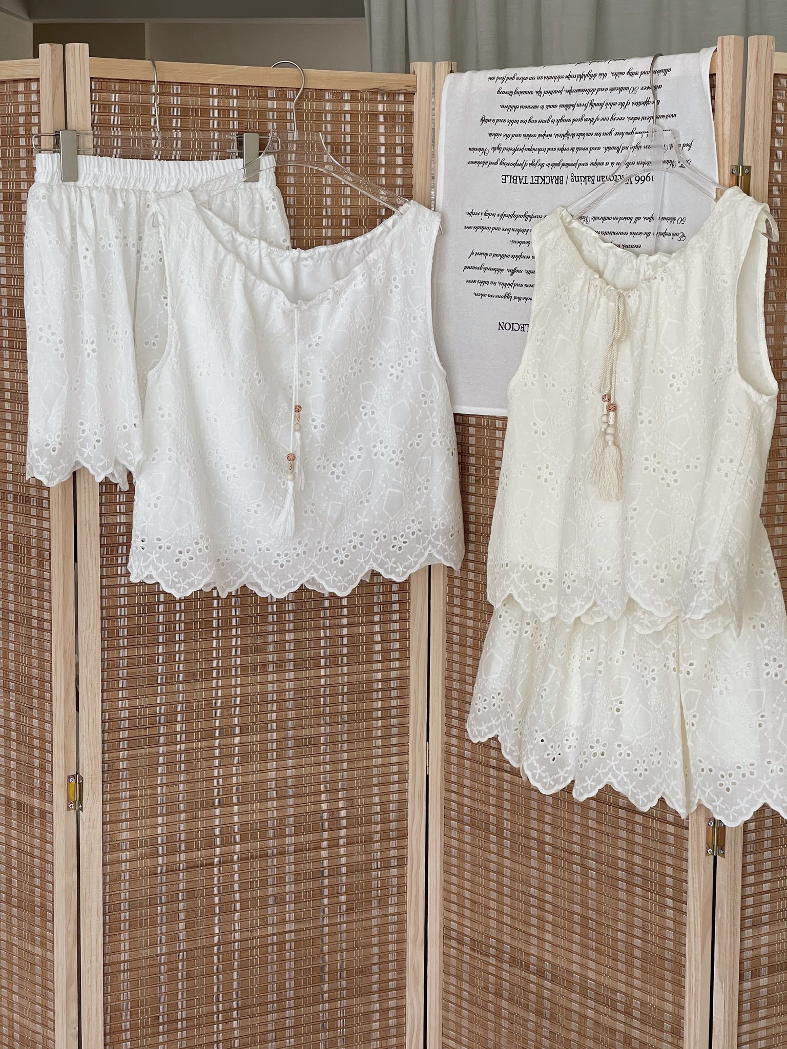 Holiday Eyelet Set / 刺绣抽绳度假套装