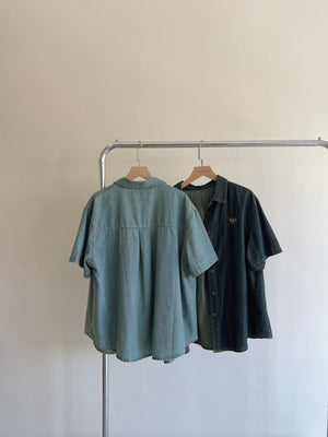 Ribbon Embroidered Outer Shirt / 刺绣软牛仔衬衣