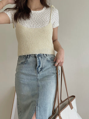 Floral Two Pieces Top / 甜美碎花两件套上衣