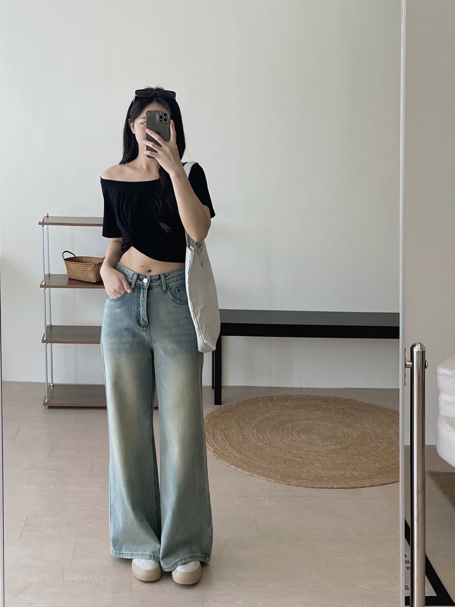 Twist Waist Crop Top / 收腰拧结两穿短T恤