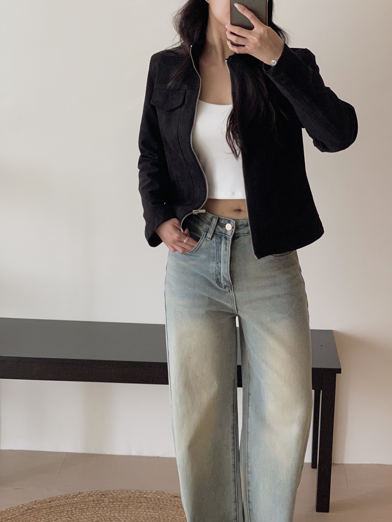 Suede Fitted Jacket / 秋天麂皮绒修身显瘦外套