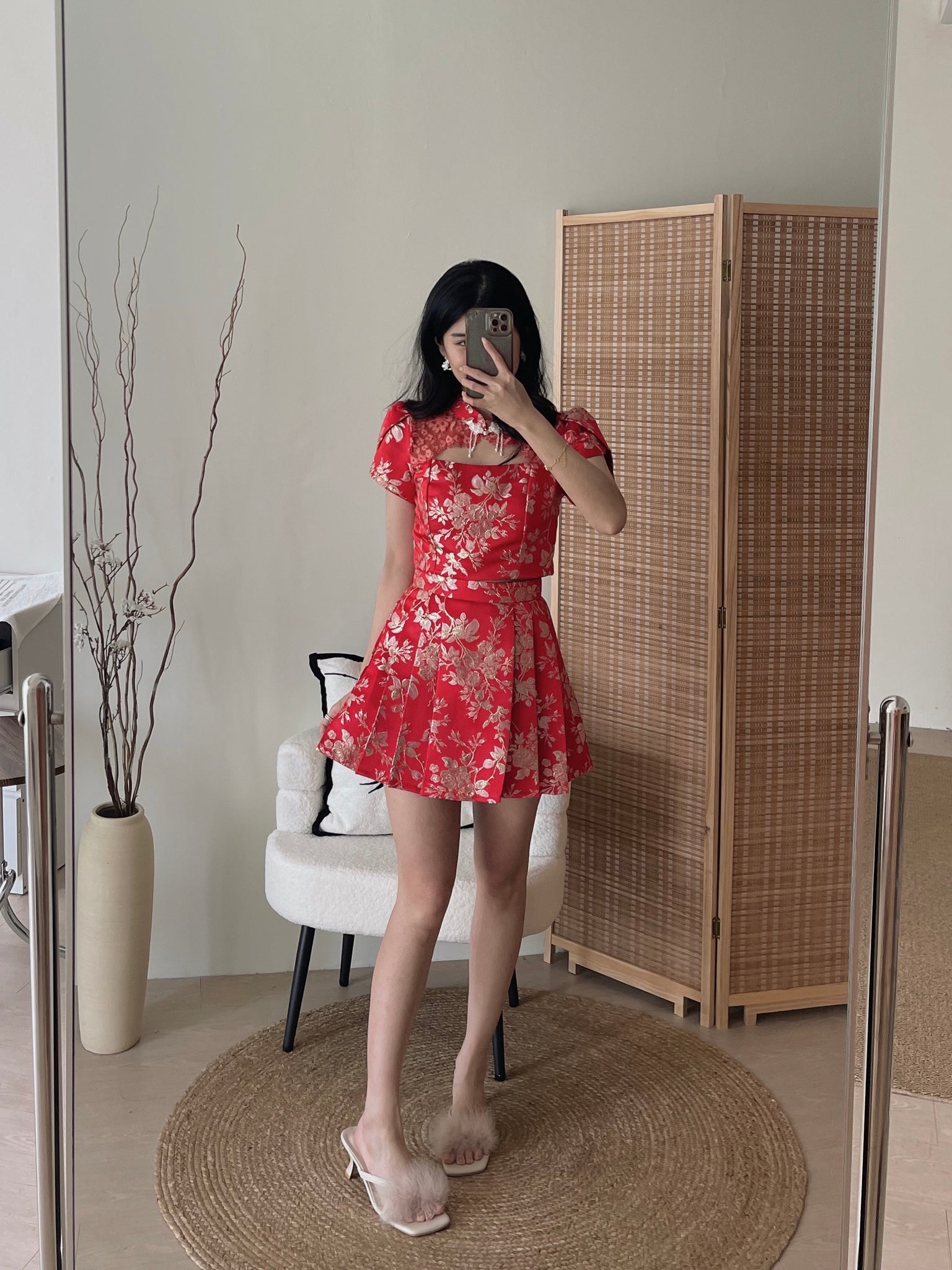 Brocade Spliced Lace Set / 【绣蕊锦裳】拼接蕾丝百褶裙套装