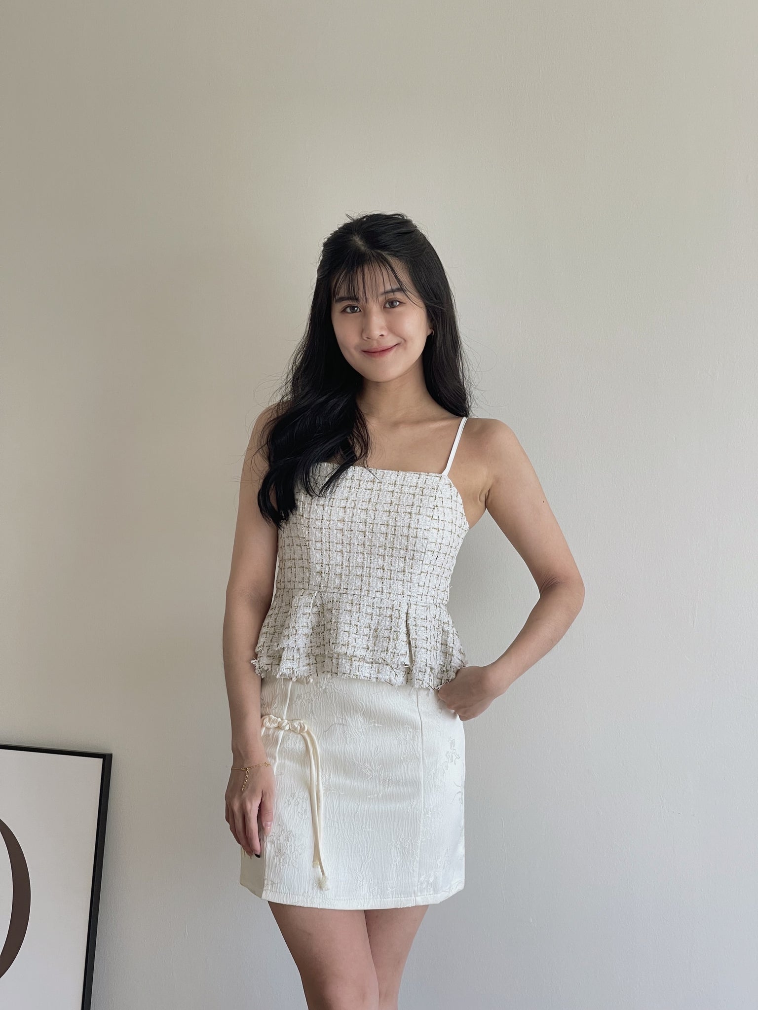 Chinese Buckle Skirt / 编织盘扣提花短裙