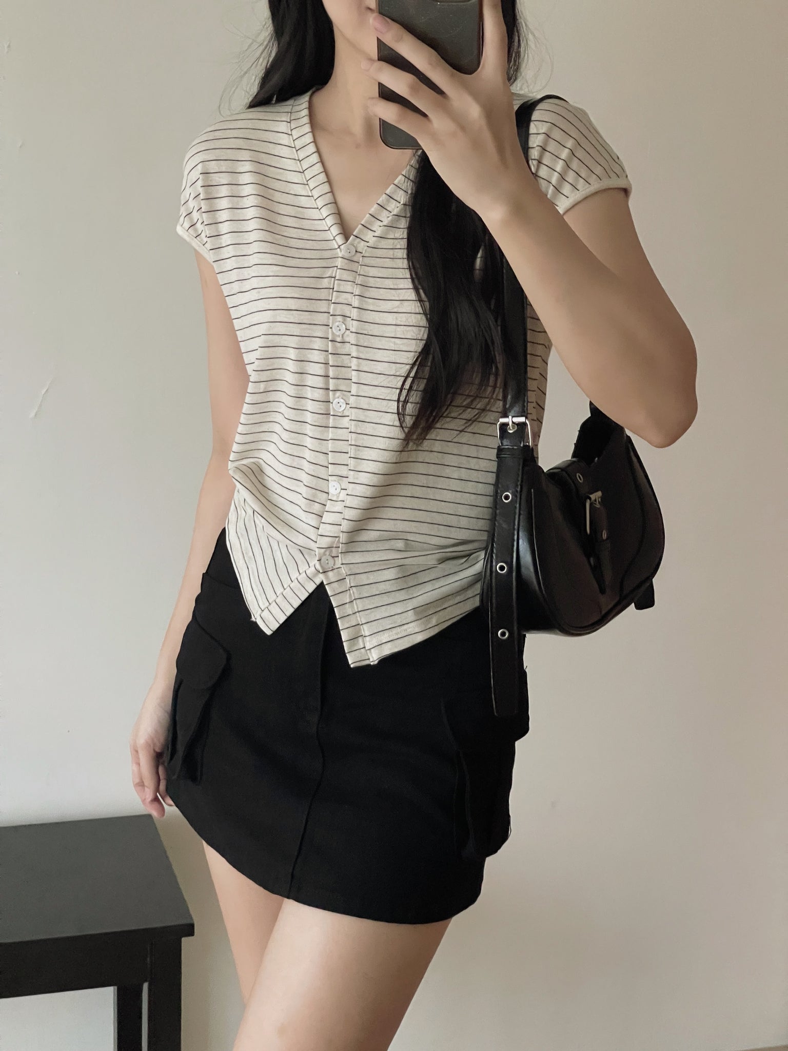 Cargo Denim Mini Skirt / 甜酷工装牛仔短裙
