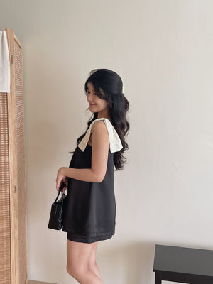 Elegant Satin Bow Set / 名媛气质蝴蝶结缎料套装