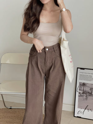 Square Neck Padded Tank Top / 方领胸垫背