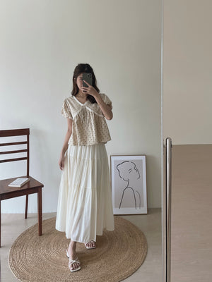 Mimosa French Blouse / 碎花蕾丝拼接上衣