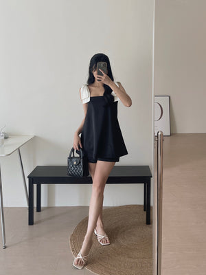 Elegant Satin Bow Set / 名媛气质蝴蝶结缎料套装
