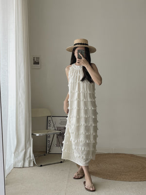 Ruffles Layered Dress / 度假风木耳边长裙