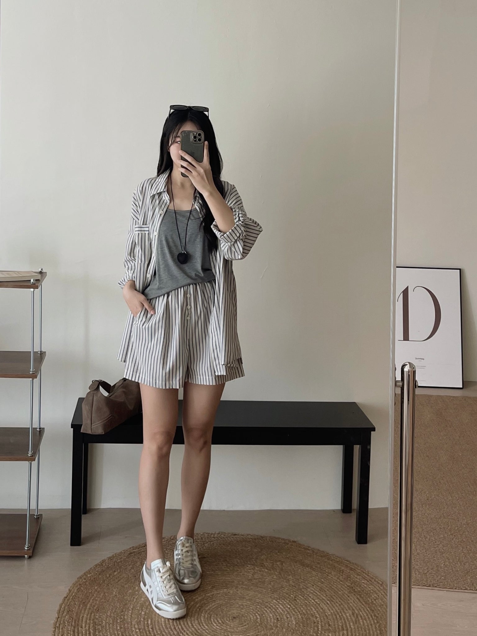 Striped Effortless 3pcs Set / 条纹慵懒风三件套