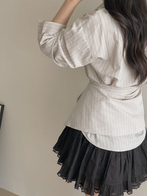 Pattern Striped Shirt / 设计感不规则条纹衬衫