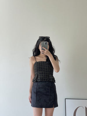 Tweed Spaghetti Top / 粗花呢小香吊带上衣