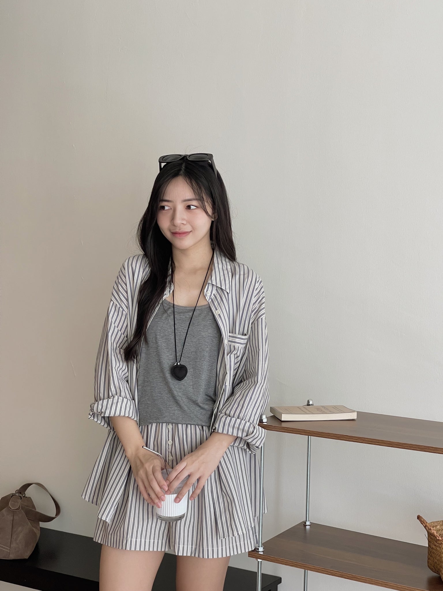 Striped Effortless 3pcs Set / 条纹慵懒风三件套