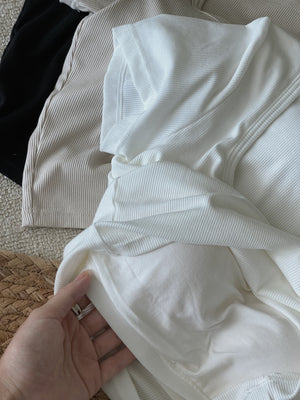 Dear You Padded Crop Top / 螺纹胸垫一体短衣
