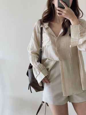 Ootd Sheer Shirt / 肌理感防晒薄衬衫