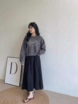 Contrast Embroidered Sweatshirt / 撞色刺绣字母卫衣