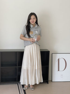 Cloudlight Pleated Tiered Skirt / 百褶飘逸蛋糕半身裙