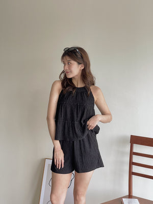 Avery Halterneck Set / 挂脖肌理感短裤套装