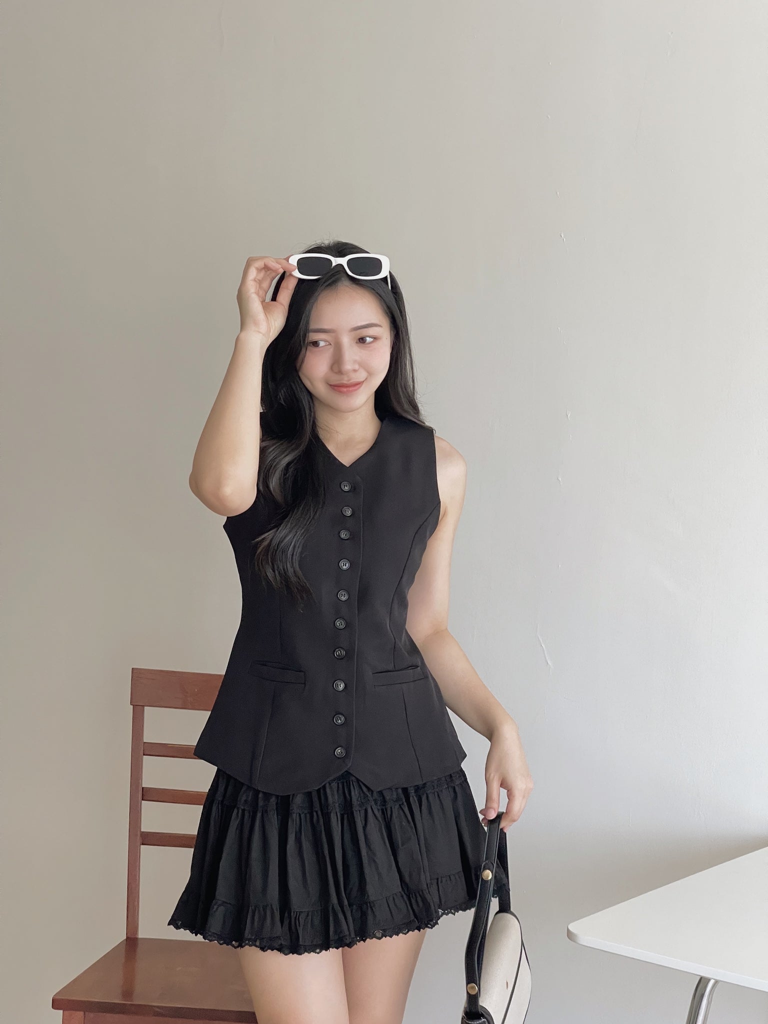 Button Up Suit Vest / 高级感西装马甲背心