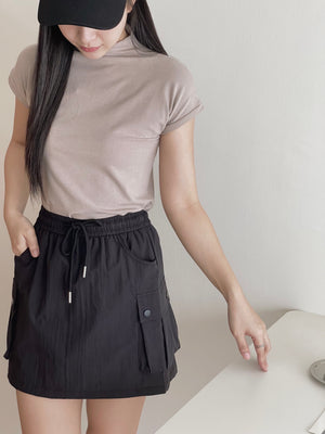 Cotton Mock Neck Tee / 棉质半高领基础T恤