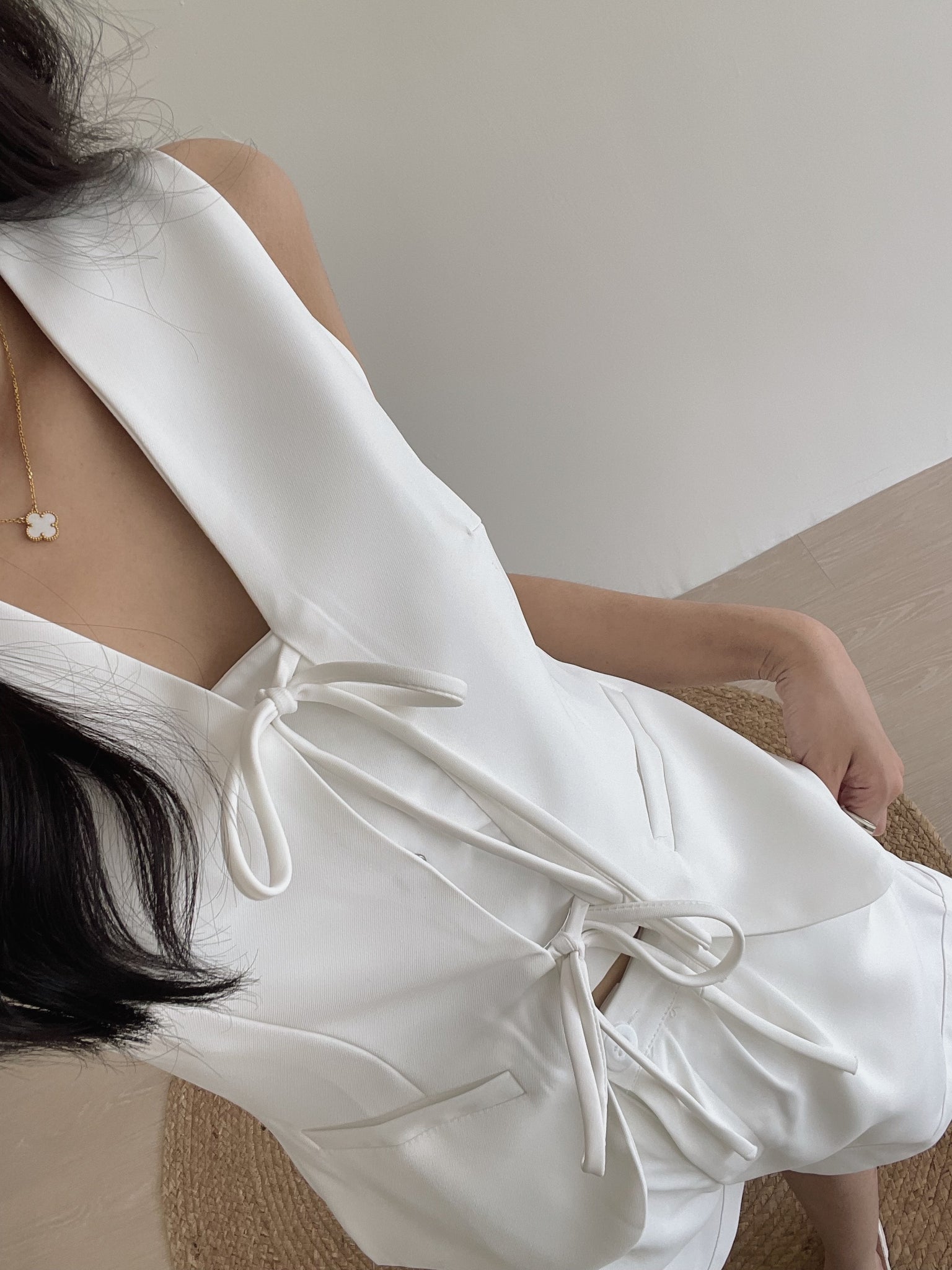 Ribbon Vest Set / 蝴蝶结无袖西装套装