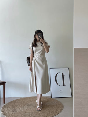Casual Side Knot Dress / 收腰系带休闲裙