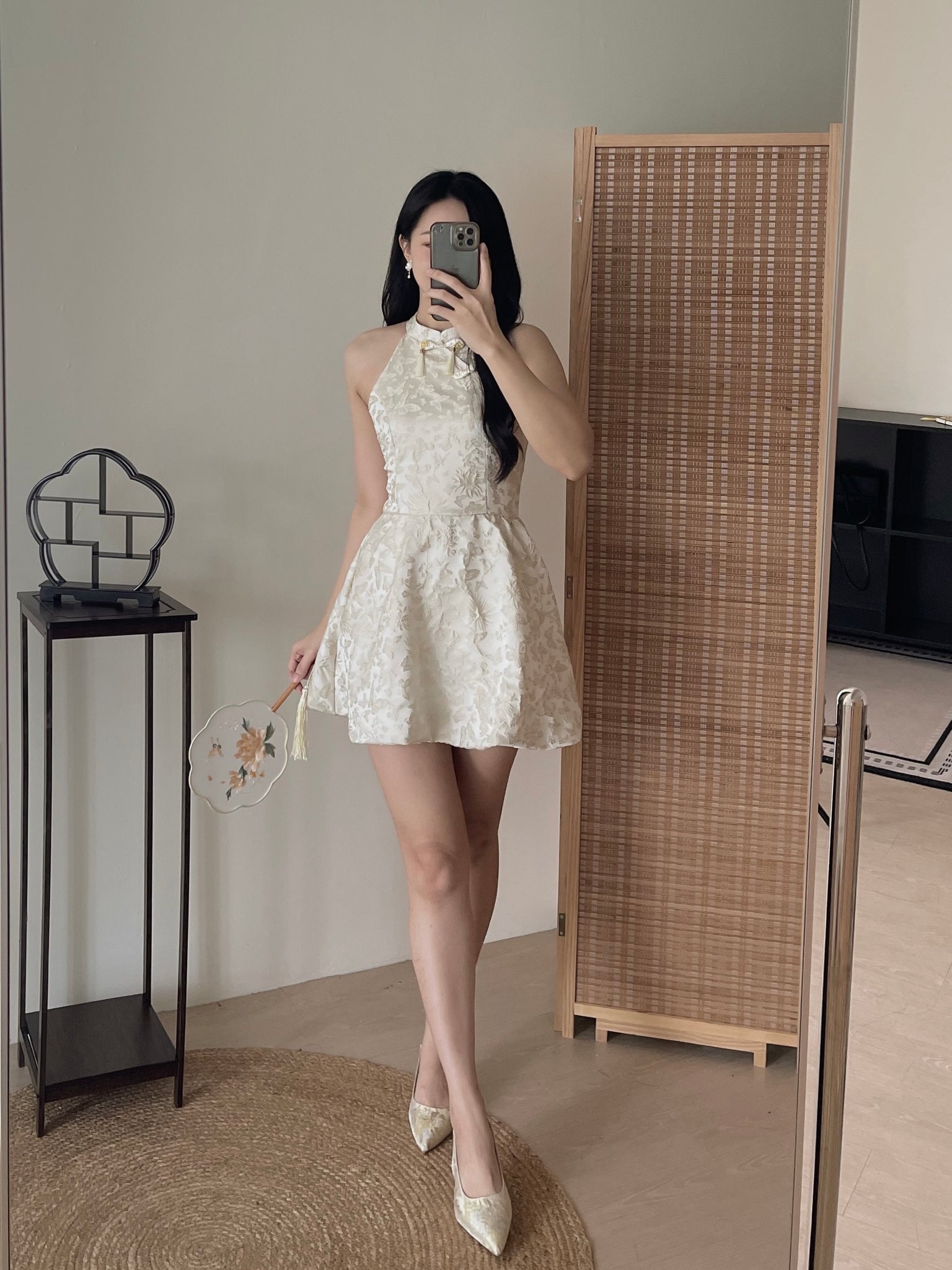 Carlin Emboss Jacquard Jumpsuit Dress / 【花影仙蝶】浮雕提花连体旗袍