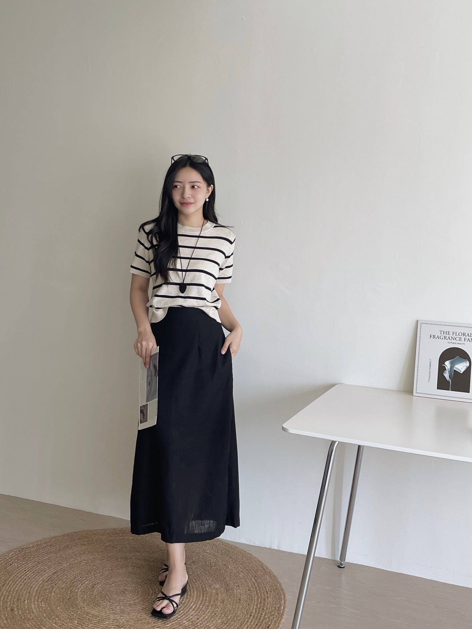 Stripes Knit Tee / 针织条纹圆领衣