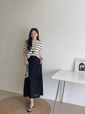 Stripes Knit Tee / 针织条纹圆领衣