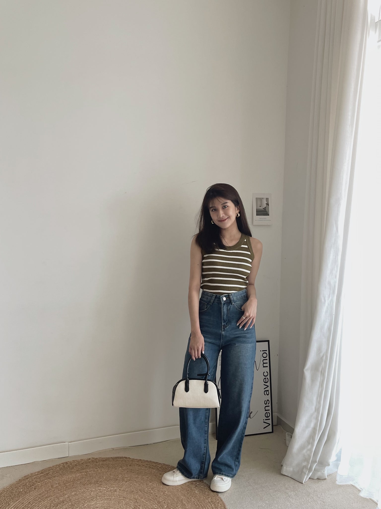 Stripes Stretchy Top / 高弹条纹针织上衣