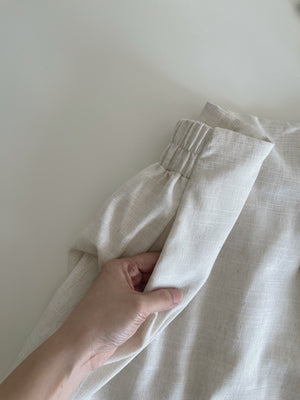 Linen Midi Skirt / 亚麻半身长裙