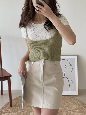 Floral Two Pieces Top / 甜美碎花两件套上衣