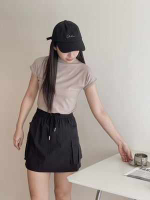 Cotton Mock Neck Tee / 棉质半高领基础T恤