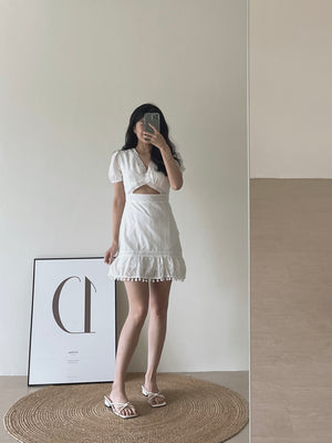 Eyelet Embroidered Cutout Dress / 挖空设计感连衣裙