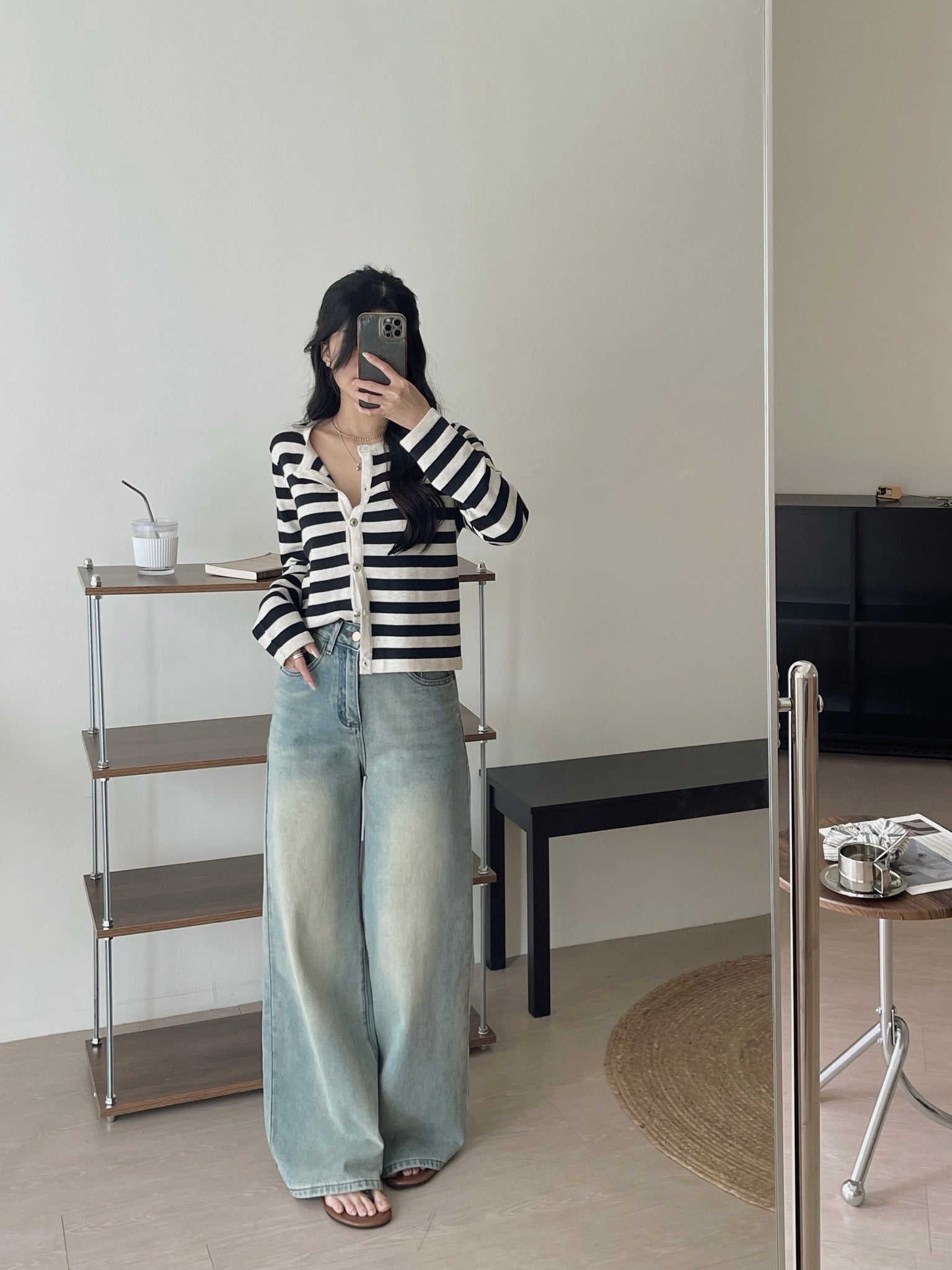 Unnie Style Stripes Cardigan / 韩系软糯条纹开衫