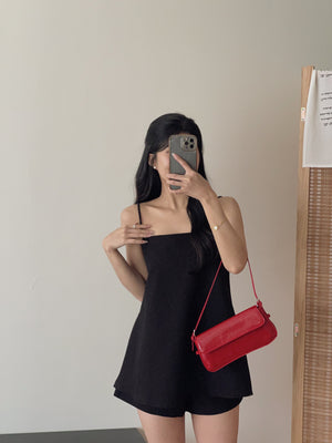 Edgy Minimalism Set / 极简个性吊带阔腿短裤套装