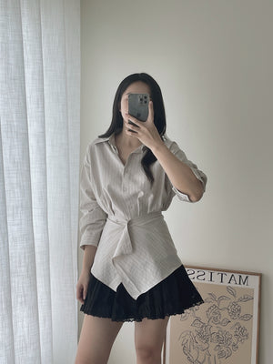 Pattern Striped Shirt / 设计感不规则条纹衬衫