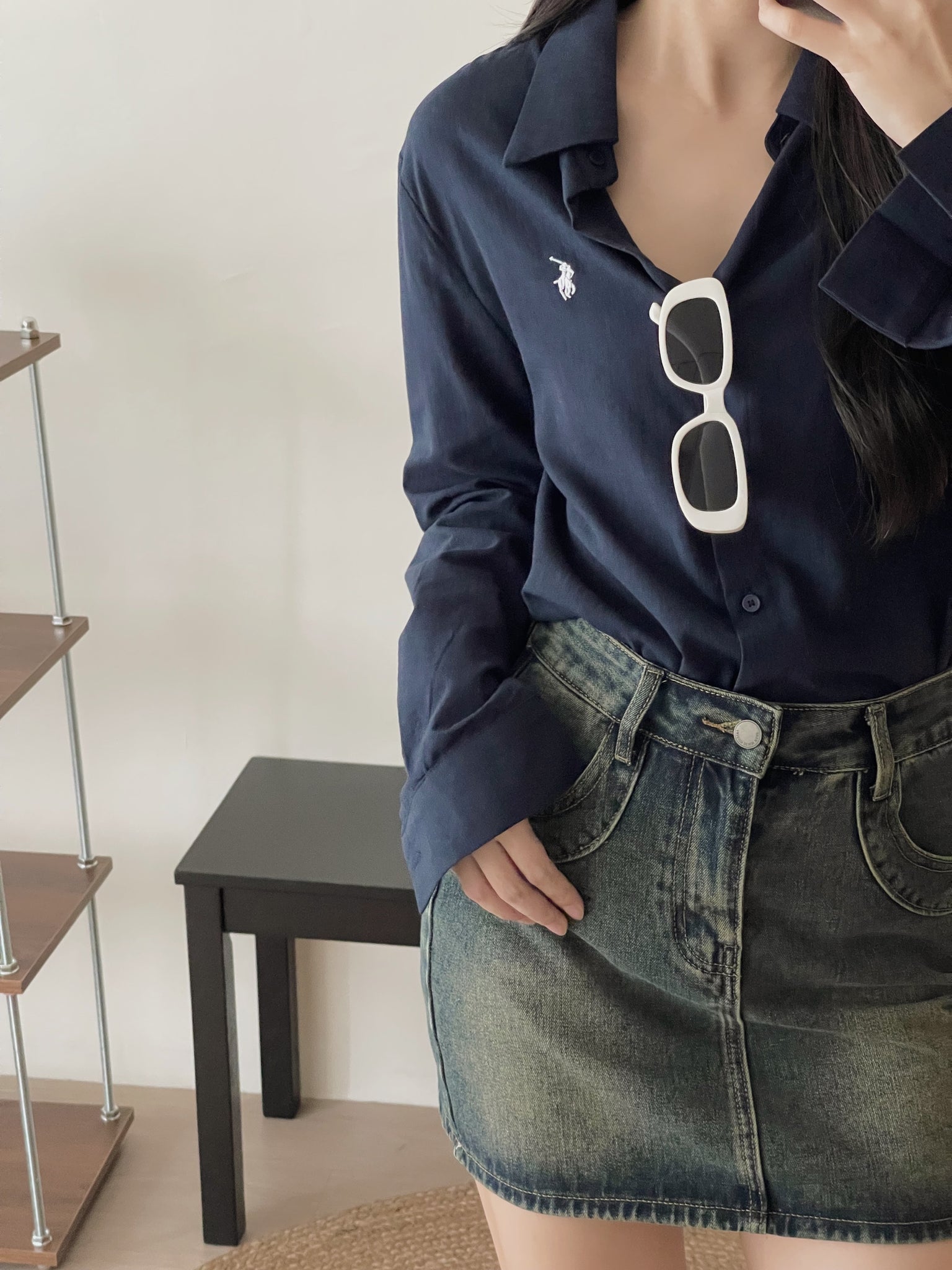 Mini Embroidered Logo Shirt / 小马刺绣通勤衬衫