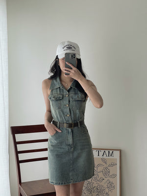 Urban Denim Dress / 复古牛仔连身短裙