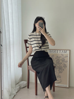 Linen Midi Skirt / 亚麻半身长裙