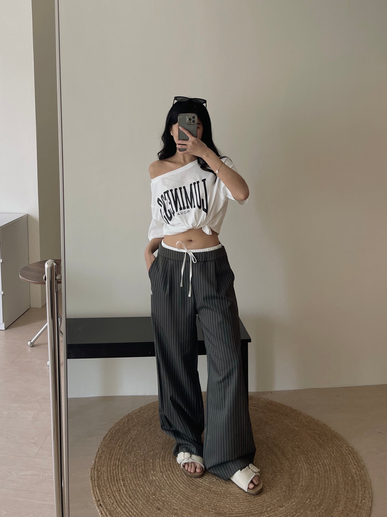 American-style Striped Relaxed Pants / 美式条纹宽松休闲长裤