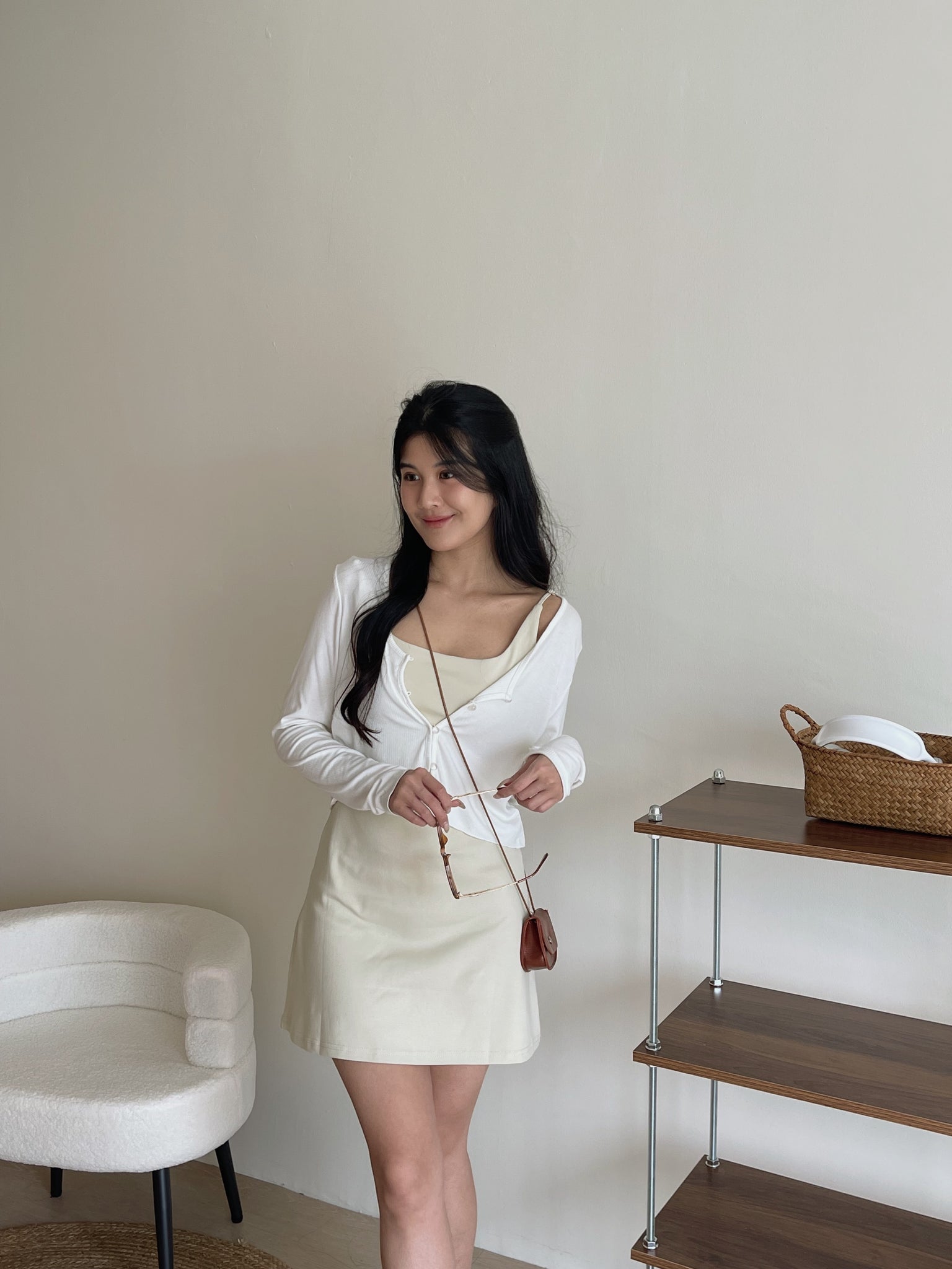 Simple Spaghetti Dress / 简约收腰吊带裙