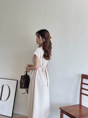 Casual Side Knot Dress / 收腰系带休闲裙
