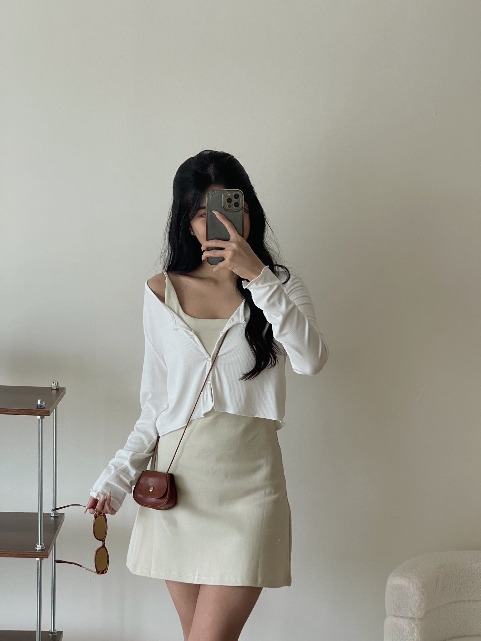 Simple Spaghetti Dress / 简约收腰吊带裙