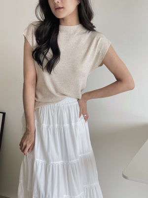 Mock Neck Knit Top / 半高领针织上衣