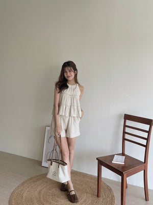 Avery Halterneck Set / 挂脖肌理感短裤套装