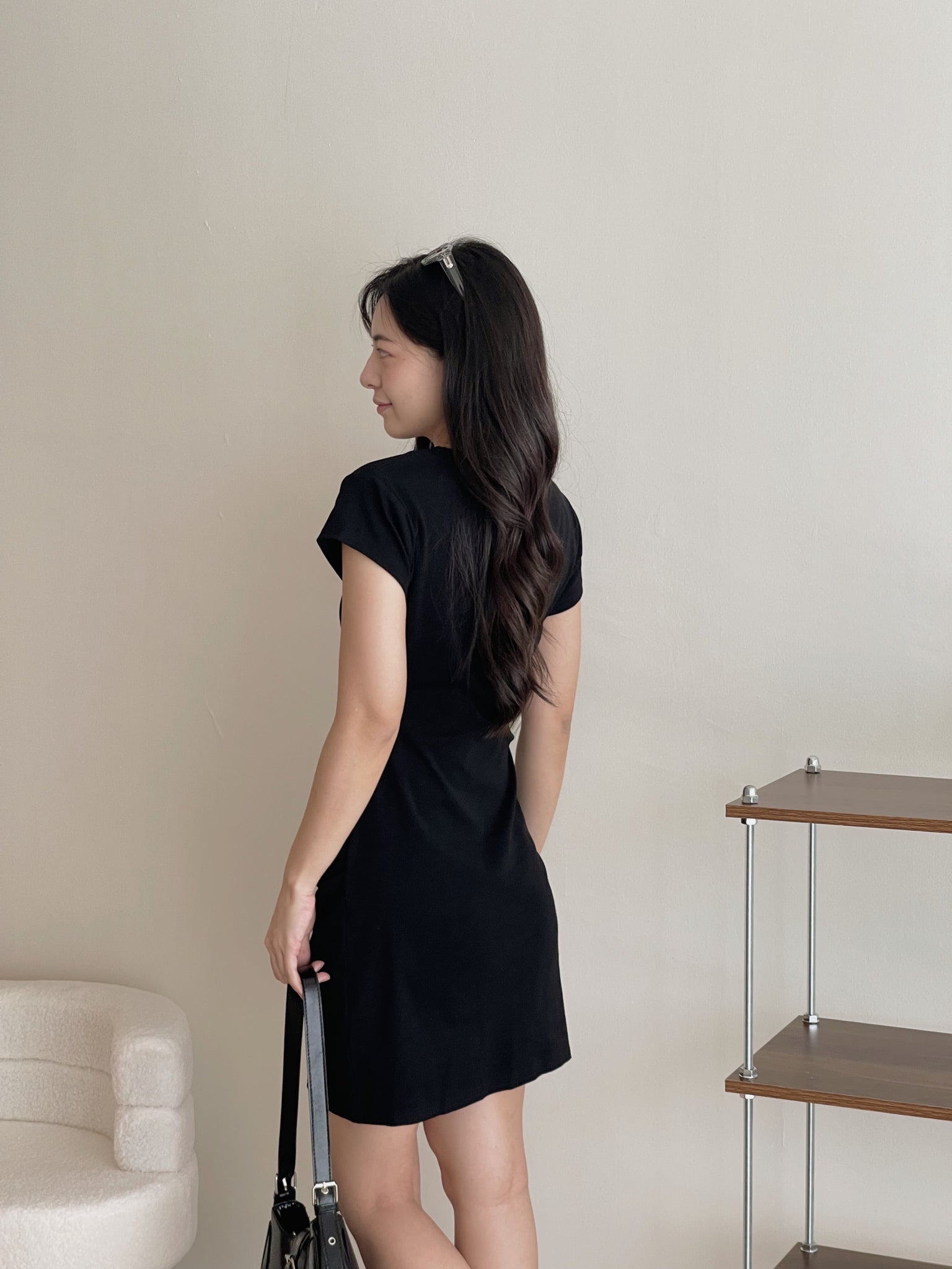 Basic Tall Slim Dress / 捏皱收腰连衣裙加长版