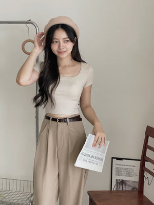 Dear You Padded Crop Top / 螺纹胸垫一体短衣