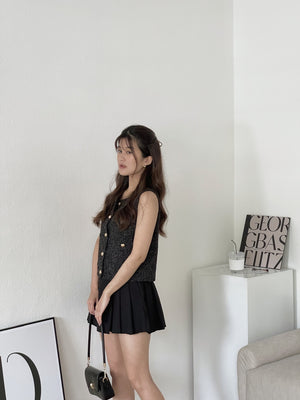 Emily Tweed Vest / 精致金扣小香马甲